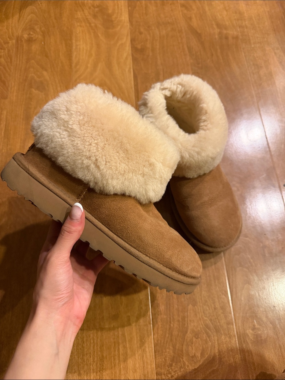Ugg Chestnut Suede Shearling Cuff Boots 6